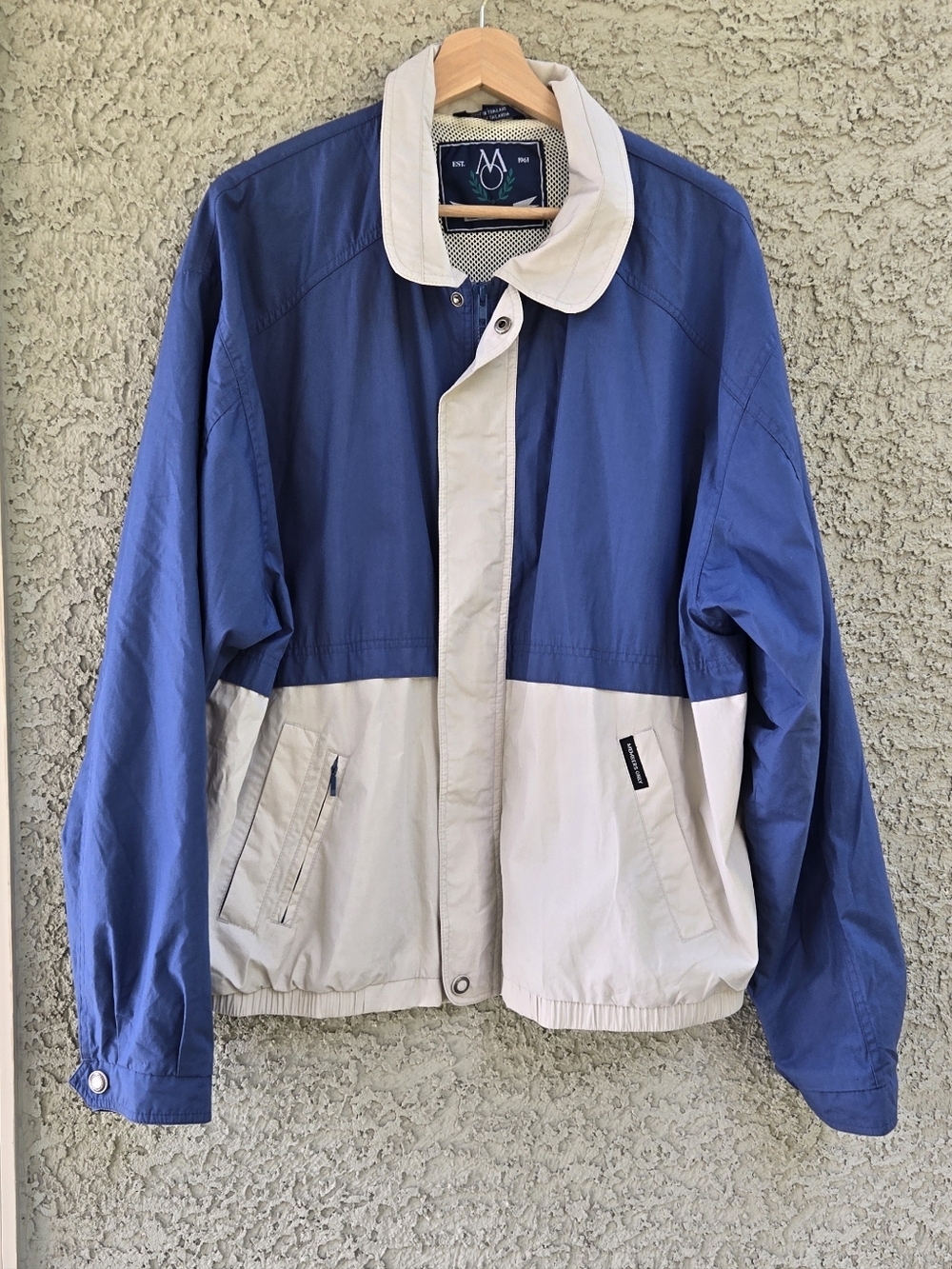 Vintage Members Only Casual Two-Tone Blue and Cream Men's Jacket